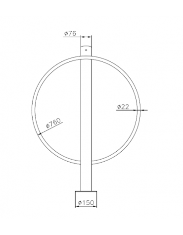 Portabici singolo realizzato in acciaio zincato e verniciato. Da inghisare - cm Ø76x102h