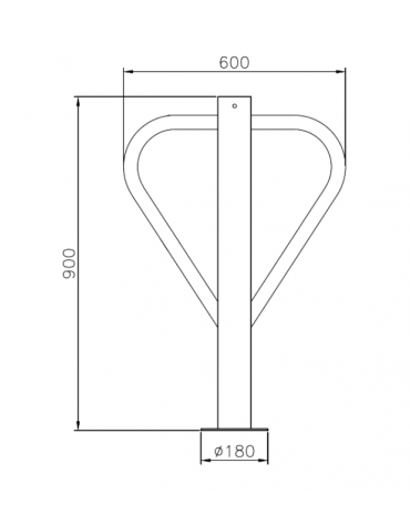 Portabici singolo realizzato in acciaio zincato e verniciato. Da inghisare - cm 60x90h