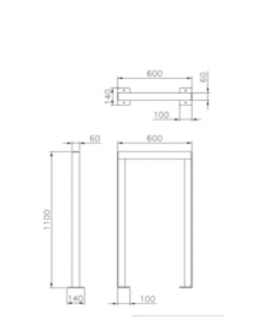 Portabici singolo realizzato in acciaio zincato e verniciato. Da tassellare - cm 60x10x110h