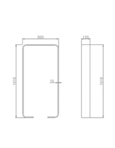 Portabici singolo realizzato in acciaio zincato e verniciato. Da inghisare - cm 50x12x101h