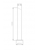 Dissuasore in acciaio zincato e verniciato di altezza 1200 mm realizzato in tubolare D. 150.