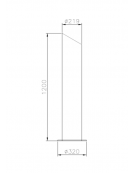 Dissuasore in acciaio inox di altezza 1200 mm realizzato in tubolare D. 219.