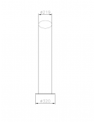 Dissuasore in acciaio inox di altezza 1200 mm realizzato in tubolare D. 219.