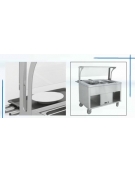 Elemento termico bagnomaria per self service N° 3 Vasche GN 1/1 - Con parafiato e bancalina - Su piedi- cm 120x94x120h