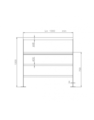 Barriera in acciaio zincato e verniciato con doppia funzione, protezione e seduta - cm 150x120h