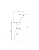 Barriera in acciaio zincato e verniciato con doppia funzione, protezione e seduta - cm 200x120h