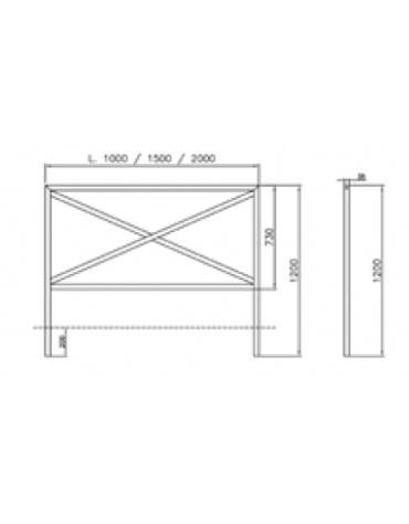 Barriera L.100 cm da inghisare, realizzata in acciaio zincato e verniciato - cm 100x120h