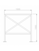 Barriera L.100 cm da tassellare, realizzata in acciaio zincato e verniciato - cm 100x100h