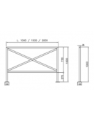 Barriera L.150 cm da tassellare, realizzata in acciaio zincato e verniciato - cm 150x100h