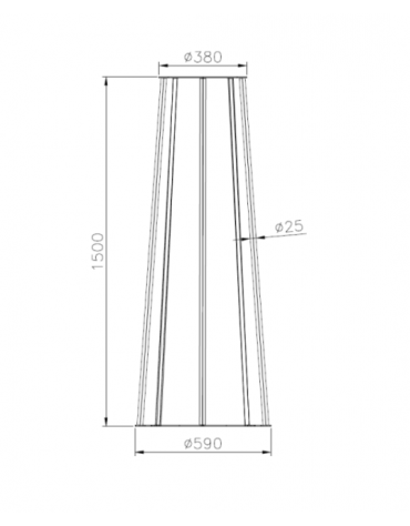 Salvapiante verticale in acciaio zincato e verniciato da tassellare - cm Ø 59x150h