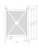 Fioriera zincata e verniciata di forma quadrata, dotata di fori di scolo per l’eliminazione dell’eccesso d’acqua - cm 80x80x100h