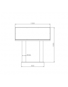 Leggio per esposizione in acciaio zincato e verniciato, con pannello cm 100x50 - dim. tot.  cm 100x38,2x100h