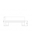 Panchina monoblocco in cemento Portland, con schienale - cm 190x72x86h