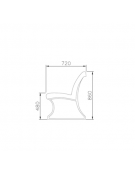 Panchina monoblocco in cemento Portland, con schienale - cm 190x72x86h