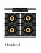 Cucina inox a gas da banco 6 fuochi da 28,5 Kw