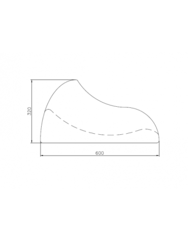 Portabici singolo è un monoblocco realizzato in cemento bianco - cm 60x24,5x32h