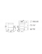 Lavabicchieri cesto quadro cm 40x40 - controllo elettronico - altezza massima del bicchiere cm 24,5 - cm 47x55,5x76h