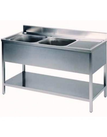 Lavandino Inox Professionale Usato.Lavello In Acciaio Inox Professionale Per Ristoranti E Ristorazi Lavelli Con Ripiano Di Fondo Profondita 70 Cm Lavatoi Lav