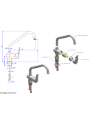 Monoforo con miscelatore ad alta portata con canna girevole, canna Ø mm 25 - mm 300x360h