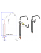 Monoforo con miscelatore ad alta portata con canna girevole, canna Ø mm 25 - mm 300x650h