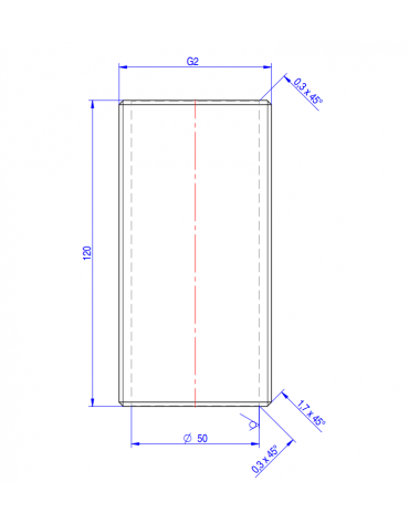 Nipplo 2" - mm Ø 50x120h