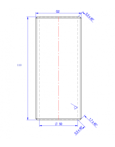 Nipplo 2" - mm Ø 50x110h