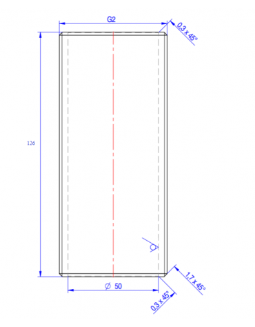 Nipplo 2" - mm Ø 50x126h