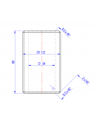 Nipplo 1" 1/2 - mm Ø 34x80h