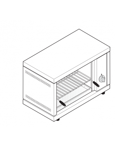 Salamandra ultrarapida chiusa su 3 lati -  sup. di cottura cm 38x39 - cm 54x40x39h