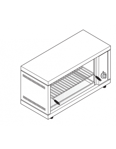 Salamandra ultrarapida chiusa su 3 lati -  sup. di cottura cm 63x39 - cm 60x45x50h
