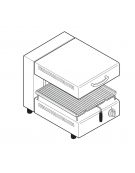 Salamandra con piano mobile -  sup. di cottura cm 40x35 - dim. tot. cm 40x45x50h