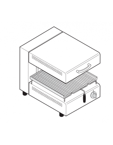 Salamandra con piano mobile -  sup. di cottura cm 40x35 - dim. tot. cm 40x45x50h