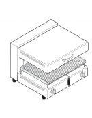 Salamandra con piano mobile -  sup. di cottura cm 60x35 - dim. tot. cm 60x45x50h