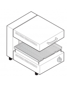 Salamandra Eco a piano mobile AISI430 -  sup. di cottura cm 40x35 - dim. tot. cm 40x45x50h