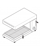 Salamandra elettrica passante  con piano di cottura mobile -  sup. di cottura cm 57,5x40 - dim. tot. cm 75x40x35h