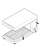 Salamandra elettrica passante  con piano di cottura mobile -  sup. di cottura cm 57,5x40 - dim. tot. cm 75x40x35h