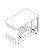 Salamandra elettrica chiusa su 3 lati -  sup. di cottura cm 62,5x38 - cm 79x40x39h