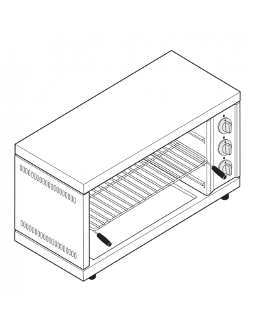 Salamandra elettrica toaster monofase fissa - sup. di cottura cm 54x30 -potenza totale 4kw- cm 67x34x36h