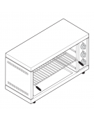 Salamandra elettrica toaster trifase fissa - sup. di cottura cm 54x30 -potenza totale 4kw- cm 67x34x36h