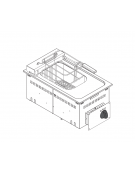 Friggitrice elettrica trifase-6kw da incasso, 1 vasca AISI 304 dim. cm 22,5x34x22,5h-8 lt- dim tot. cm 35x60x30