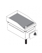 Fry top elettrico da incasso, piastra liscia, range temp. 50÷320 °C - sup. di cottura cm 34,6x56,4  - dim. 35x60x26,6h