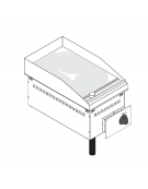 Fry top elettrico da incasso, piastra cromata, range temp. 50÷320 °C - sup. di cottura cm 34,6x56,4  - dim. 35x60x26,6h