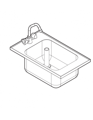 Lavello da incasso dotato di una vasca stampata con angoli arrotondati, piletta di scarico da 1,5” - cm 35x60X24,1