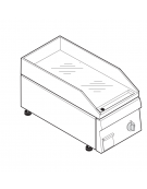 Fry top elett. trifase-3.9kw da banco, piastra liscia cromata, R.T. 50÷320 °C - sup. di cottura cm 34,6x56,4  - dim. 35x60x30h