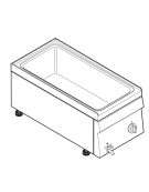 Bagnomaria elettrico da banco monofase-1,3kw, 1 vasca AISI 304 - GN1/1 dim. cm 30,5x51x16,5h - dim tot. cm 35x60x30h