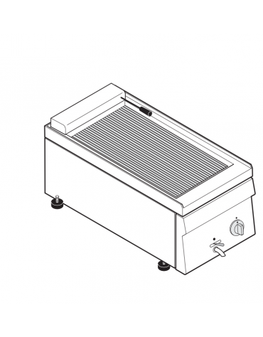 Griglia elettrica da banco trifase-3kw, con griglia dim. cm 25x40 - dim tot. cm 35x60x30h