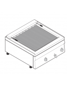 Griglia elettrica da banco trifase-6kw, con griglia dim. cm 50x40 - dim tot. cm 70x60x30h