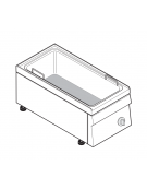 Brasiera elettrica da banco trifase-3,3kw con fondo spessore 1 cm, 1 vasca estraibile, cap. 7,5lt - dim tot. cm 35x60x30h