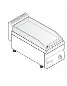 Fry top elettrico trifase-3.9kw da banco, piastra liscia, r. temp. 50÷320 °C - sup. di cottura cm 34,6x56,4  - dim. 35x65x28h