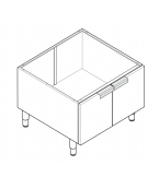 Vano neutro con 2 porte, senza cassetti, cm vano 69,5x57x40h - dim. tot. 70x57,5x60h